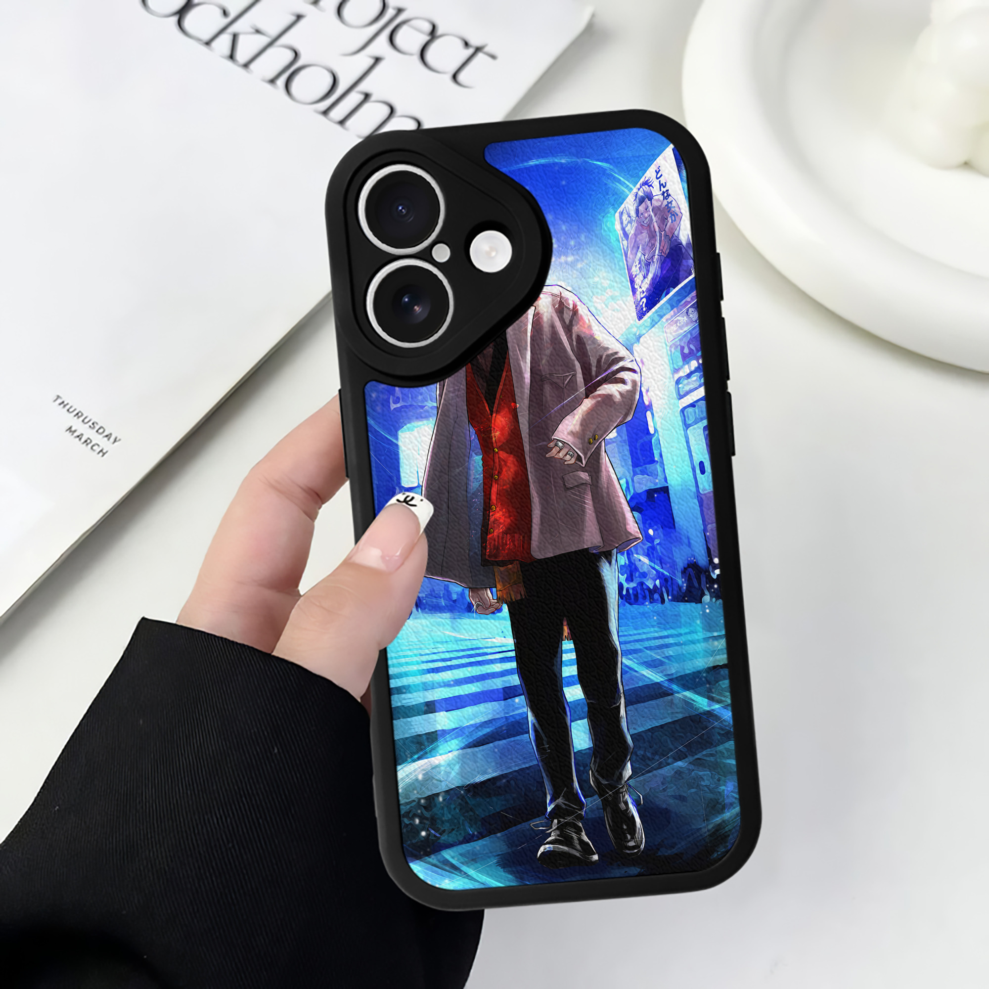 （画像用） 呪術廻戦 Jujutsu Kaisen 【iPhone 16シリーズ対応】シリコンスマホケース（レザー調） 材質：シリコン